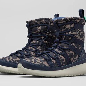 Nike Women's Navy Brown Rosh One Thermal Ankle Winter Sneakerboot Size 7.5